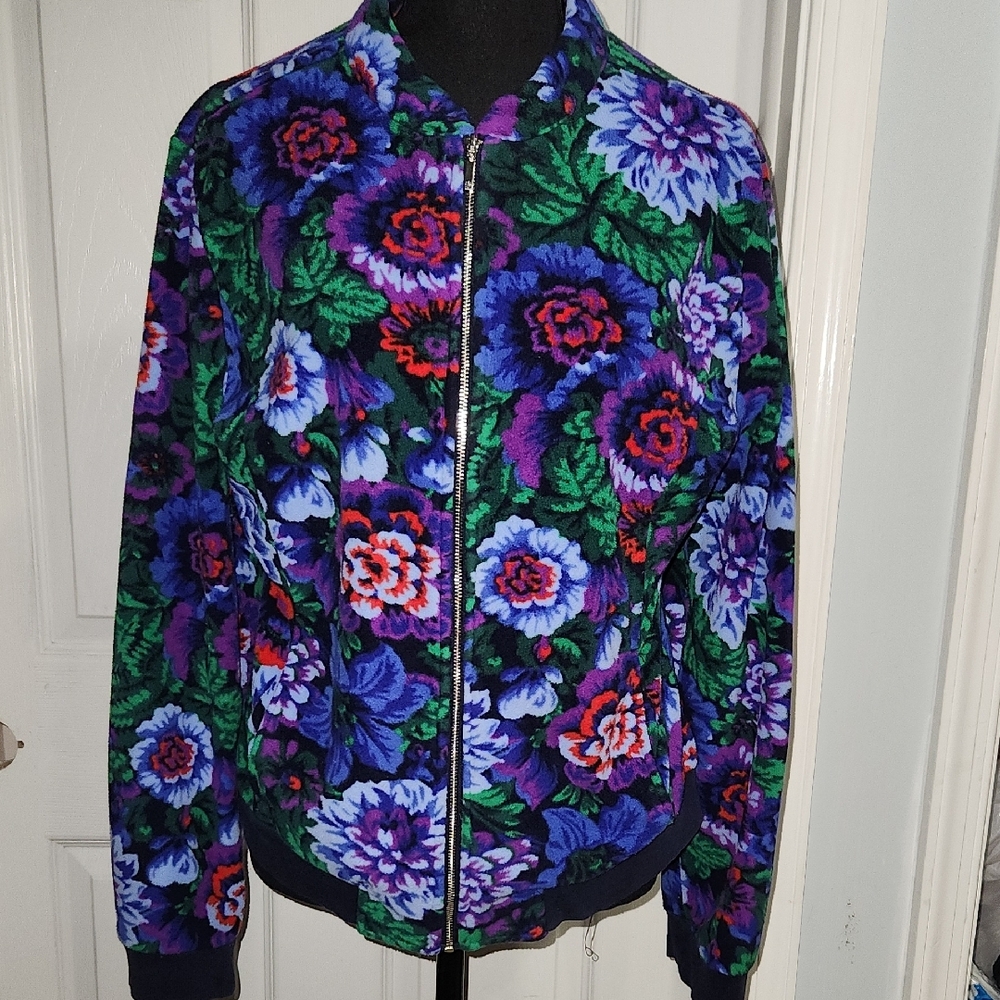 Colorful Floral Zip-Up Jacket